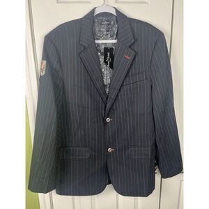 Marc Ecko NWT Blazer Patches Striped Men's Size‎ XL ME06496